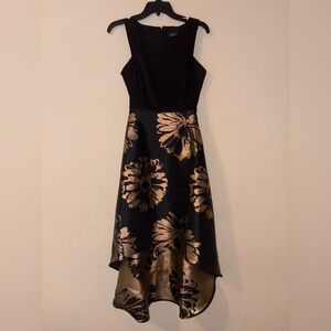 Black and Gold Asymmetrical High-Low Dress/Gown
